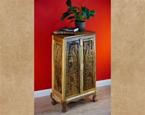 acacia wood and steel media cabinet|acacia carved dragon cabinet.